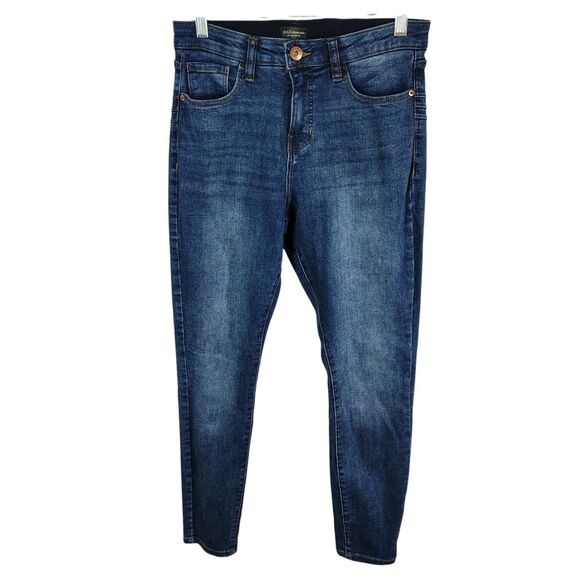 BOLD Elements Womens Size 10 Blue Solid Cut to Curve Skinny Jeans - Picture 1 of 12